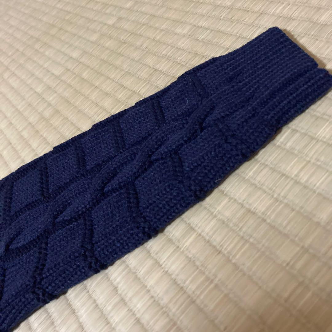 epine big ribbon collar knit navy blue