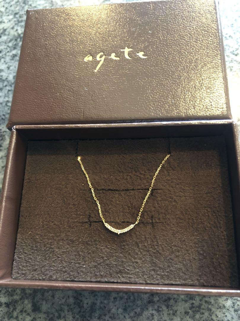 agete 18kゴールド ダイヤモンドネックレス