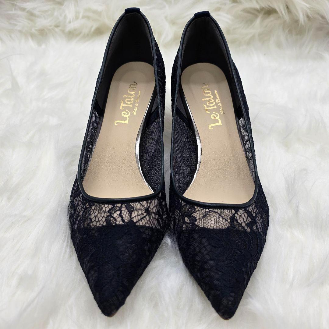 ✨極美品✨Le Talon ルタロン 総レース パンプス ネイビー 22.5cm