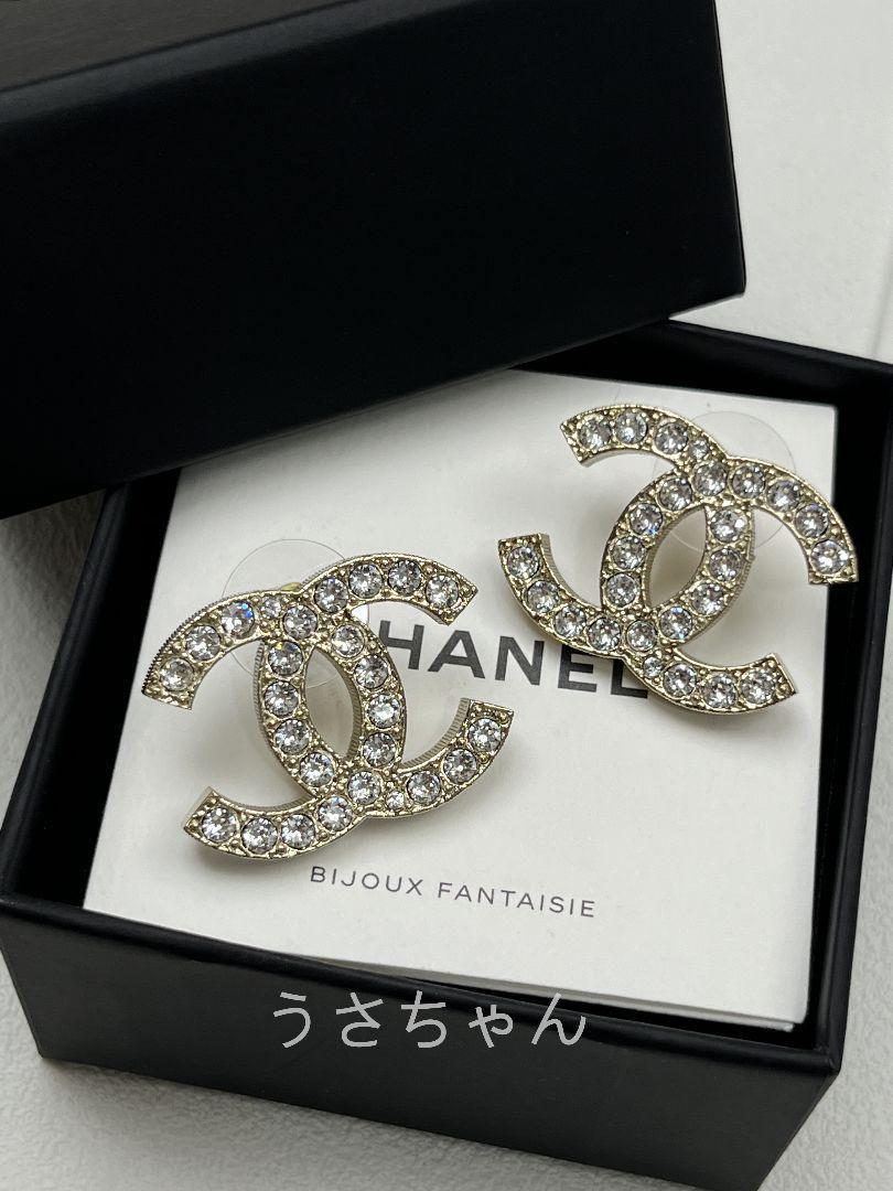 CHANEL シャネル CCロゴ クリスタル ピアス