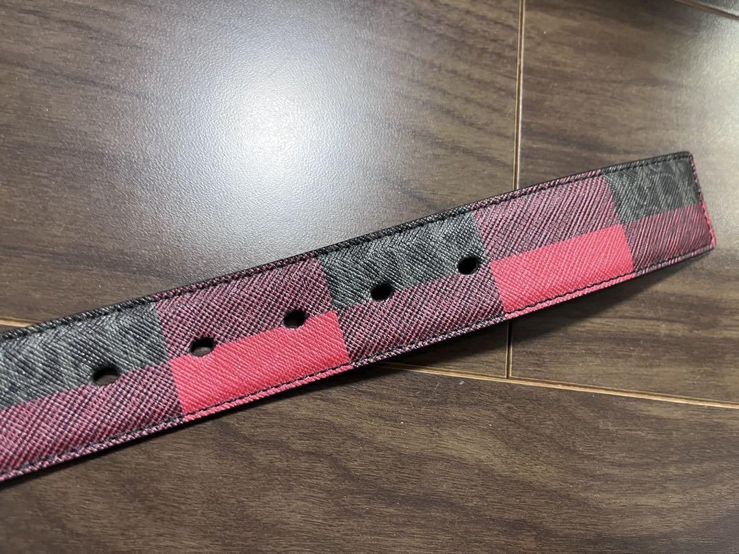 DIOR HOMME 赤と黒のチェックベルト