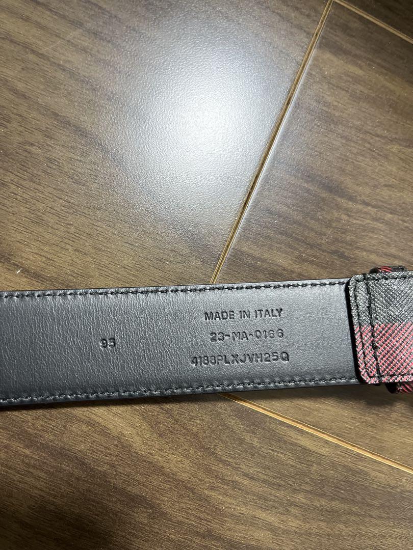 DIOR HOMME 赤と黒のチェックベルト