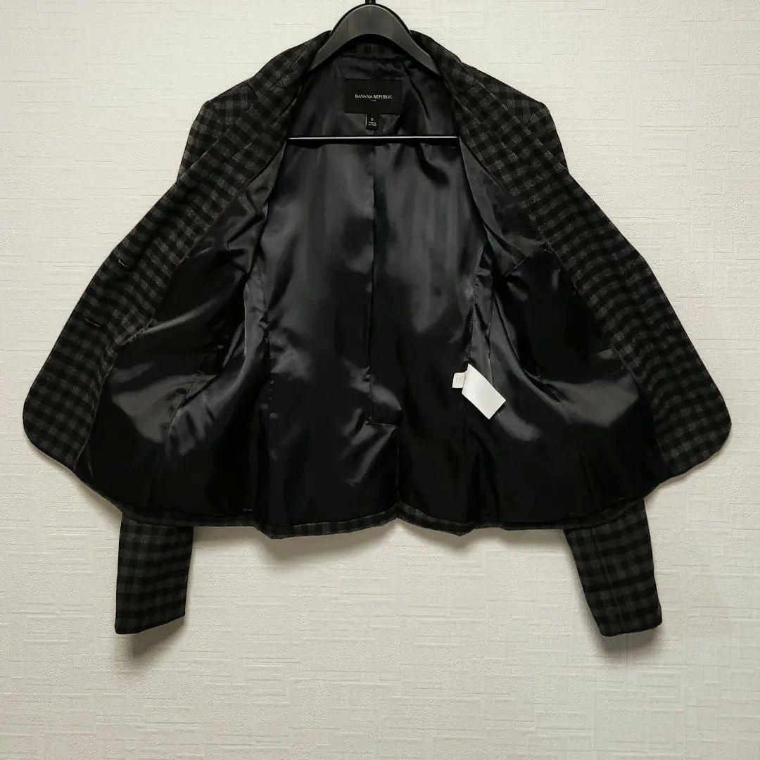 美品 バナナリパブリック ウォッシャブル セットアップ チェック 上0下00 バナナパブリック パンツスーツ セットアップ ブラウン チェック
