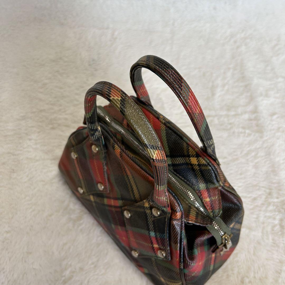 Vivienne Westwood ヤスミン　チェック　オーブ　ハンドバッグ ヴィヴィアン・ウエストウッド小さなハンドバッグ「ミニ
