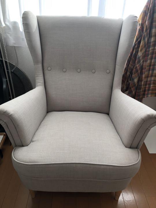 限定品 イケア IKEA ストランドモン 1人掛けソファ ベージュ 引き取り限定 mO8KG-m35508879714 新作正規品