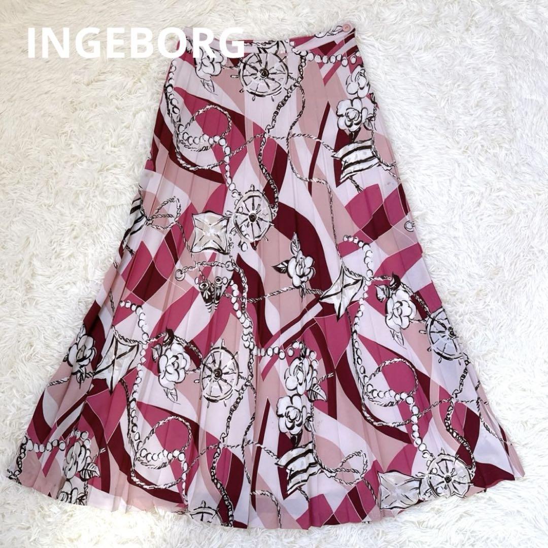 【希少】INGEBORG ロングスカート　花柄　フレア PINK HOUSE インゲボルグ ピンクハウス ロングスカート フレアスカート 花柄