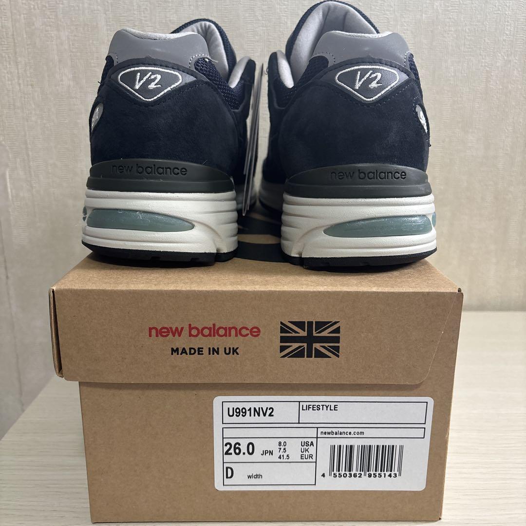 New Balance 991NV2 ネイビー 26.0cm