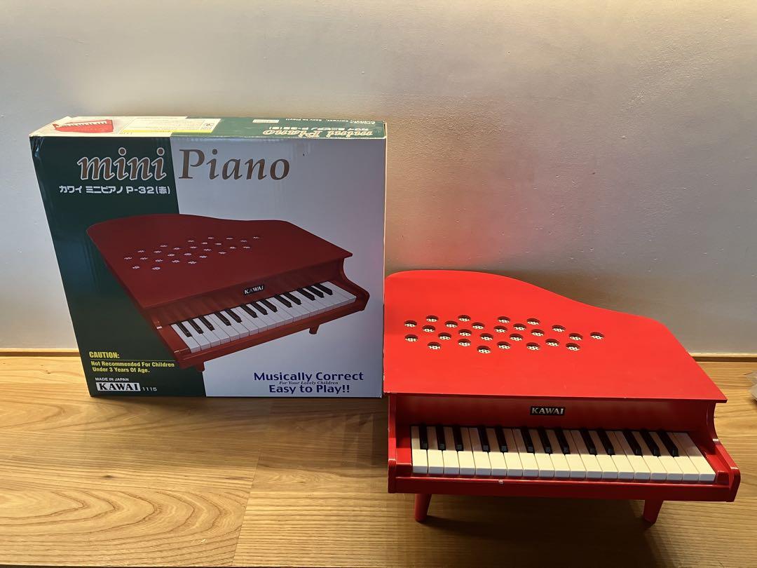 カワイ　ミニピアノ　赤　p-32 1105 未使用品 ミニピアノ/ホワイト レッド】ピアノ おもちゃ KAWAI カワイ P