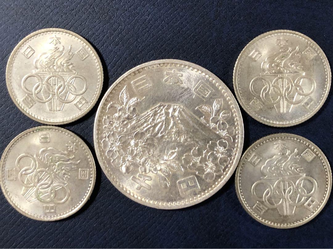 1964年東京五輪1000円と100円記念銀貨