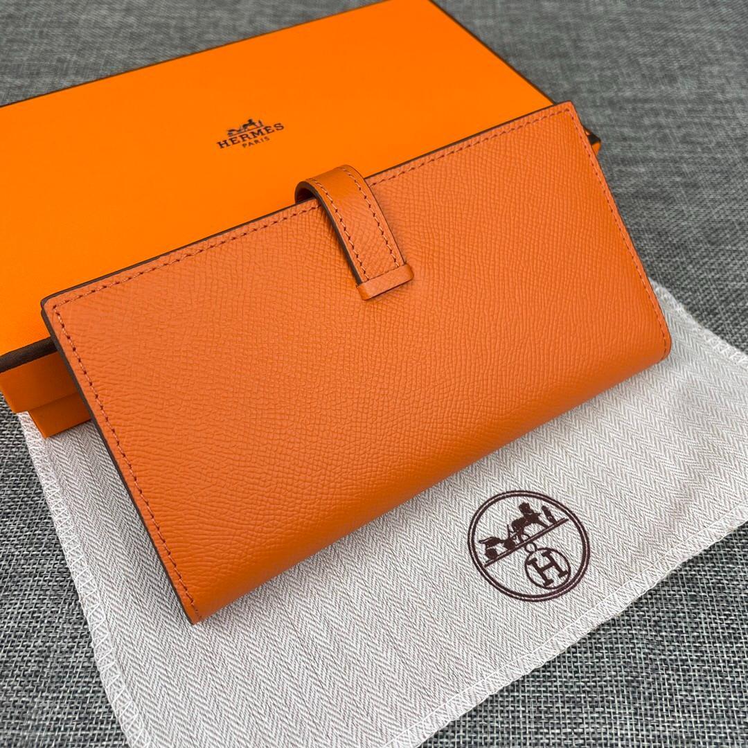 極美品 ⭐️HERMES 大人気 オレンジ レザー 長財布