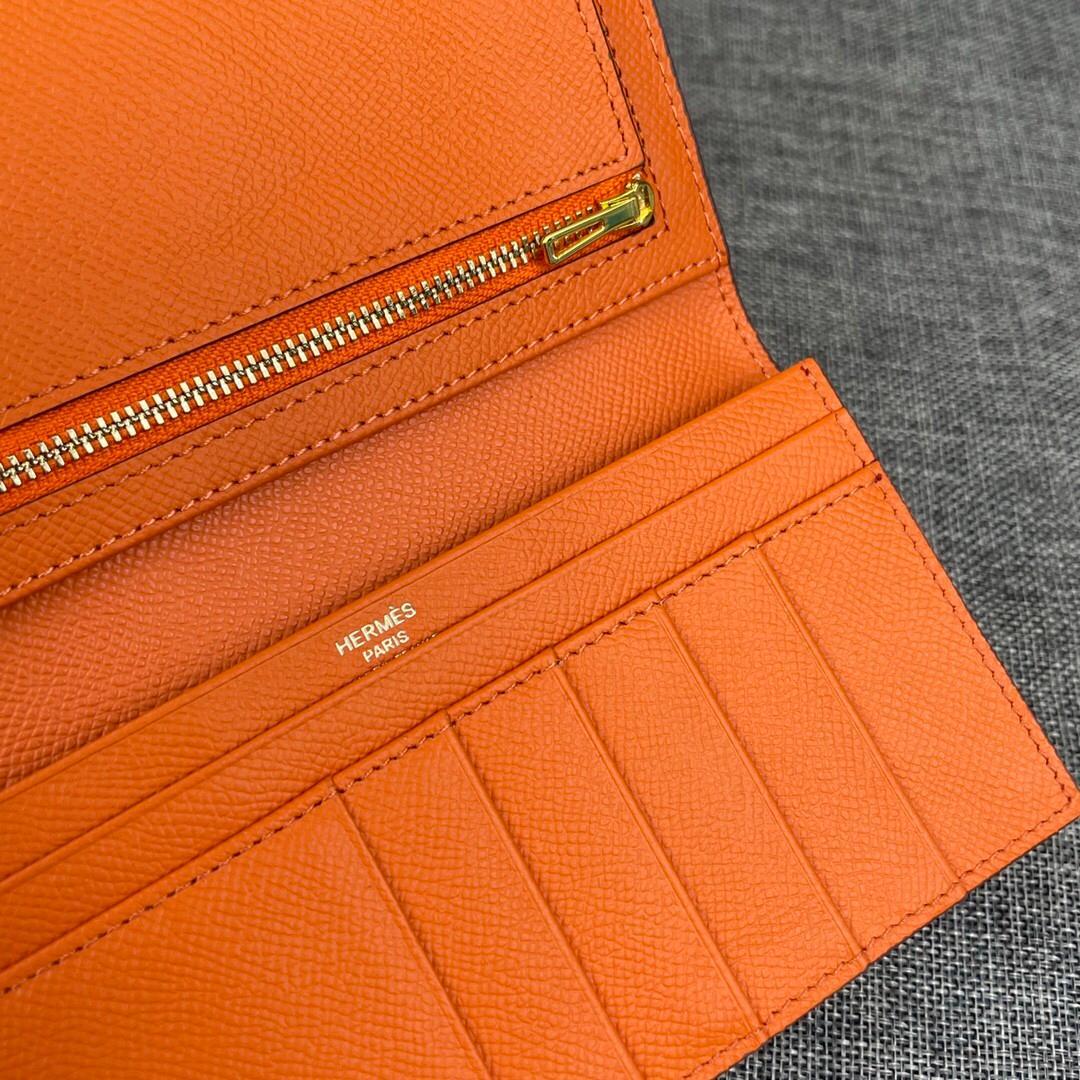極美品 ⭐️HERMES 大人気 オレンジ レザー 長財布