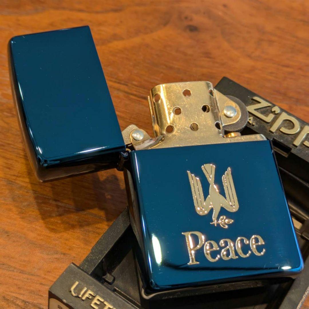 新品 2000年製 ピース Peace ブルーチタン Zippo ミレニアム