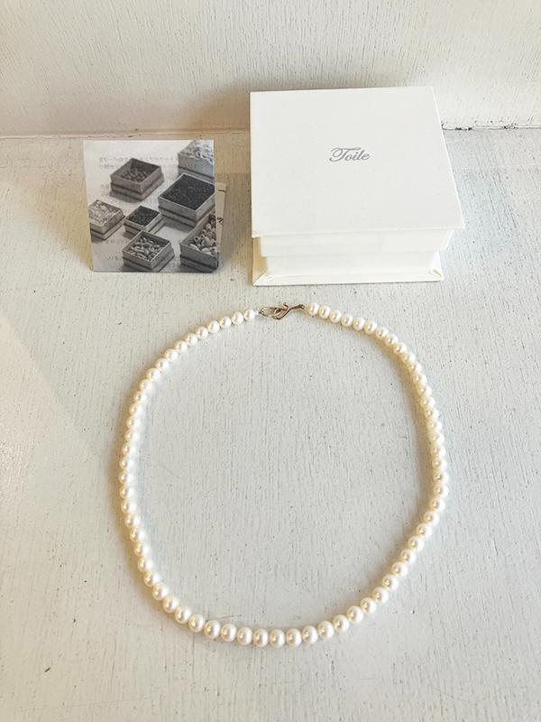 Toile トワル 小粒 パール ショート ネックレス ホワイト 真珠