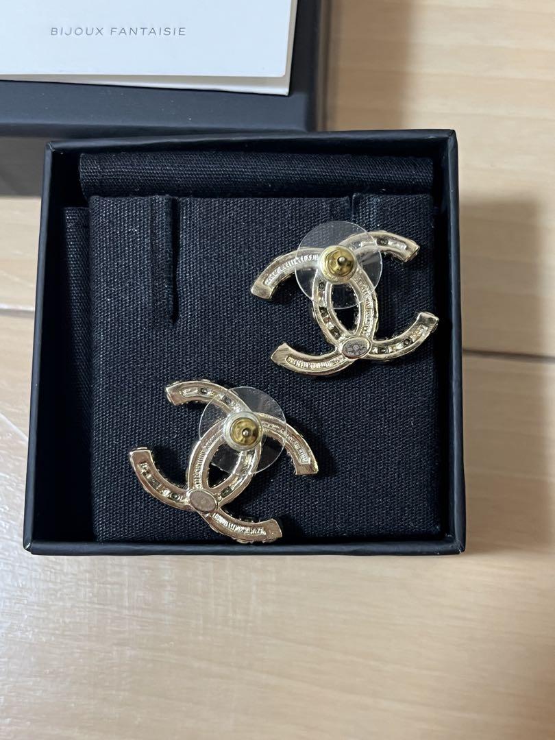 Chanel シャネル ストラス パール ピアス ccロゴ