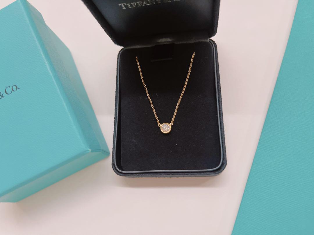 定価50万美品Tiffanyティファニーバイザヤードネックレス18K0.32ct