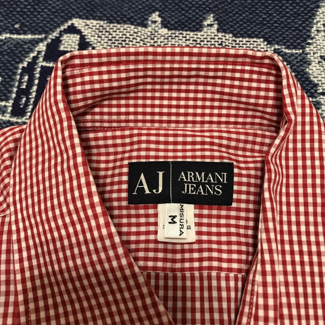 armani jeans アルマーニ　ジーンズ　半袖シャツ　チェックシャツ