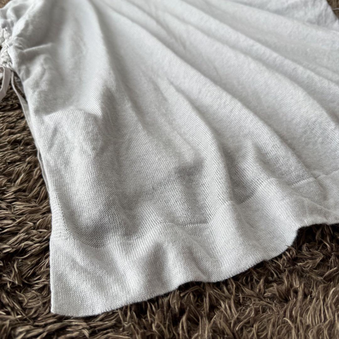 ビアズリー 敦賀フロント刺繍ニット コットン リネン プルオーバー サマーニット ビアズリー 敦賀フロント刺繍ニット コットン リネン プル