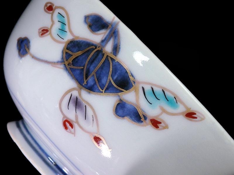 古伊万里　染付　流水に鯉の図　蓋茶碗　E871AS-fbsn 古伊万里 染錦 河骨(こうほね)紋の図 蓋茶碗 D416AS-fbpd - メルカリ