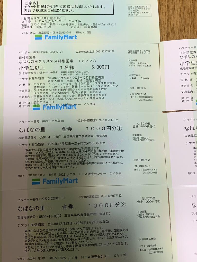 なばなの里　12/23限定　クリスマスチケット