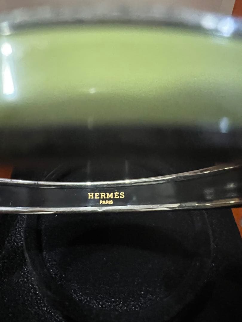 HERMES バングル PM カレーシュ エマイユ エナメル エルメスグリーン HERMES バングル PM カレーシュ エマイユ エナメル エルメスグリーン