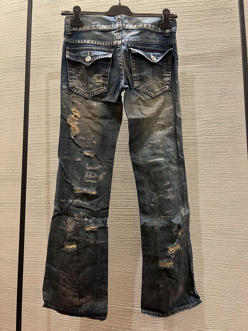 00s archive japanese label flare denim