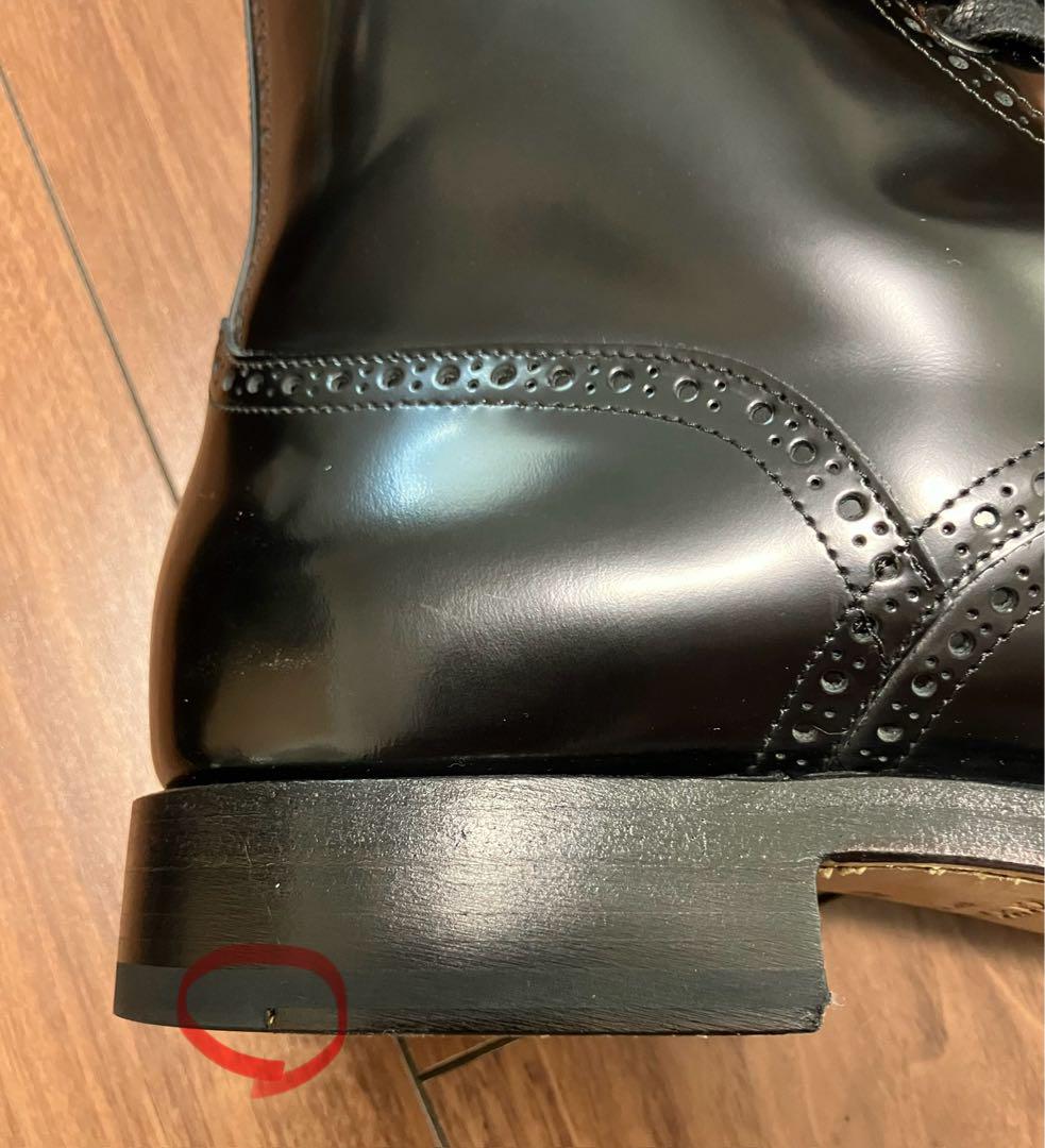 BOTTEGA VENETA ガラスレザー ウィングチップ ブーツ 黒 42.5