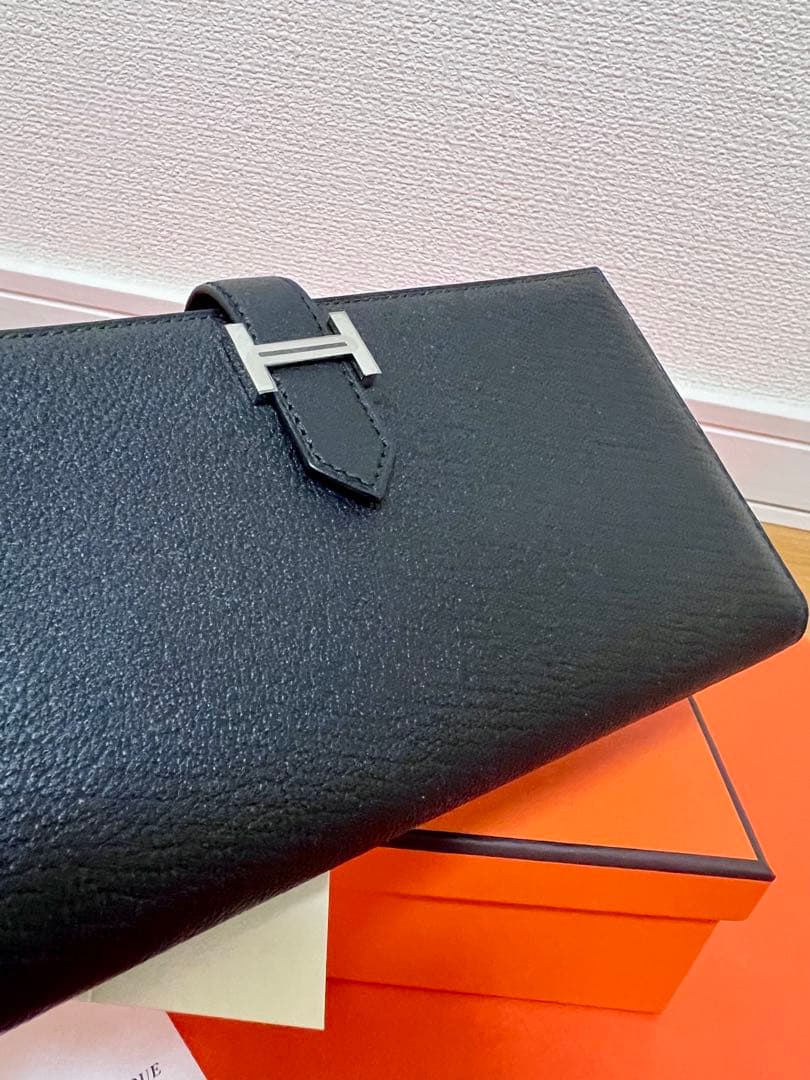 HERMES エルメス べアンスフレ 黒 シルバー金具