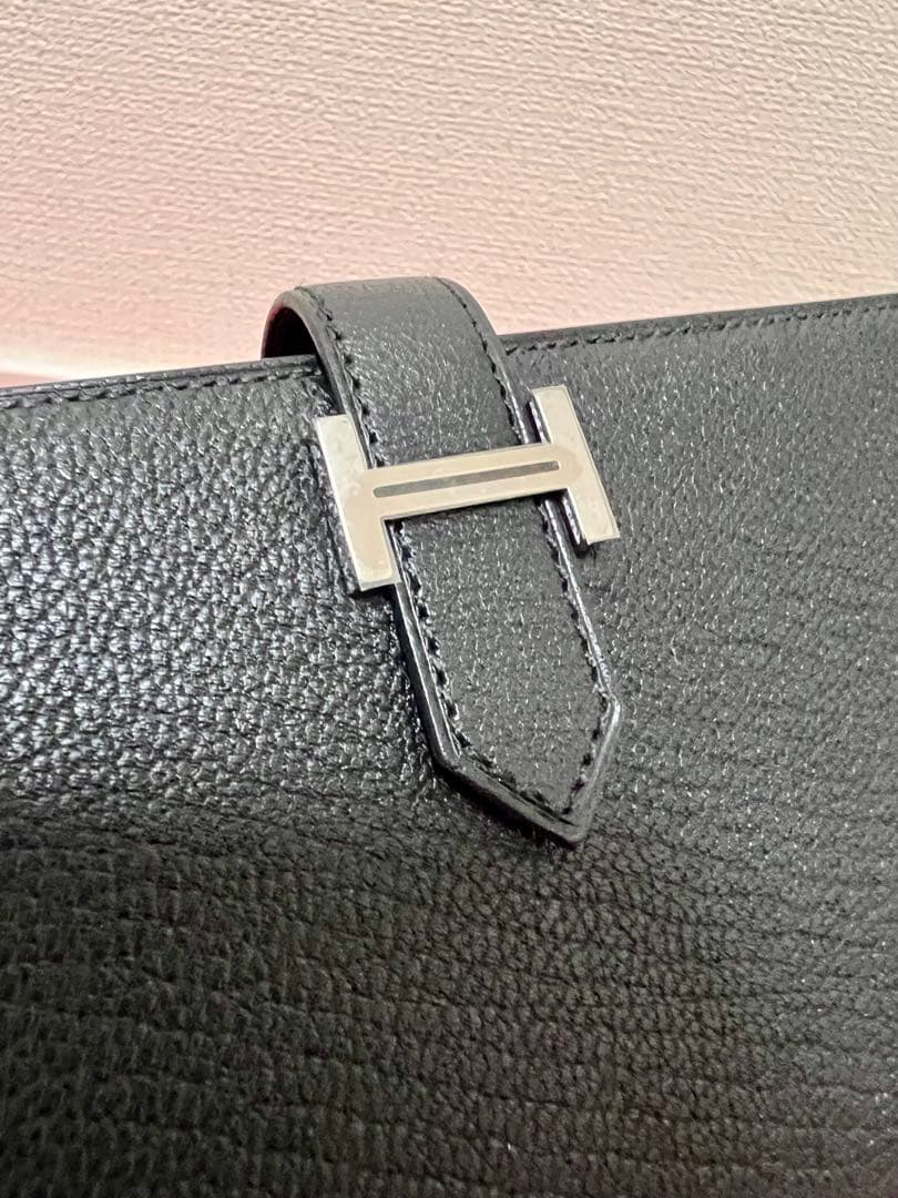 HERMES エルメス べアンスフレ 黒 シルバー金具