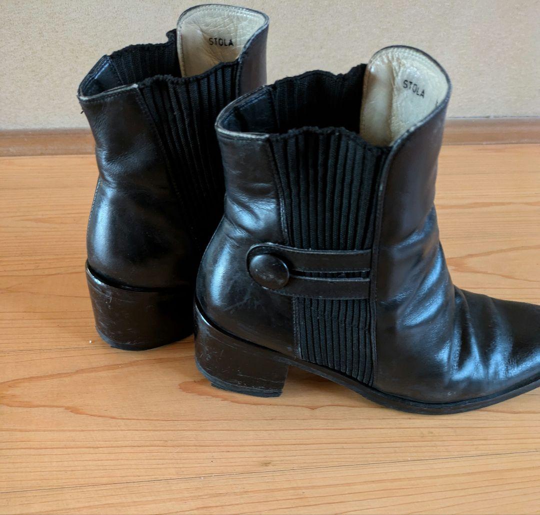 本革　スイス老舗　バリ―　黒 レザー サイドゴアブーツ ヒール5cm 本革 スイス老舗 バリ― 黒 レザー サイドゴアブーツ ヒール5cm