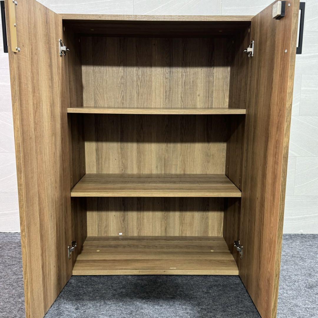 木製キャビネット 鍵付き 収納棚 リビング 業務用 書斎 完成品 d2729