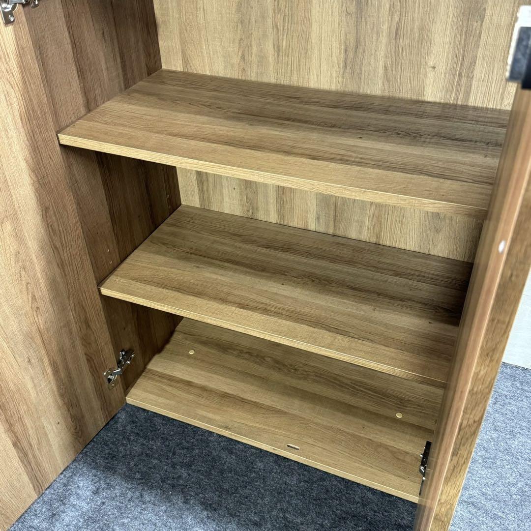 木製キャビネット 鍵付き 収納棚 リビング 業務用 書斎 完成品 d2729