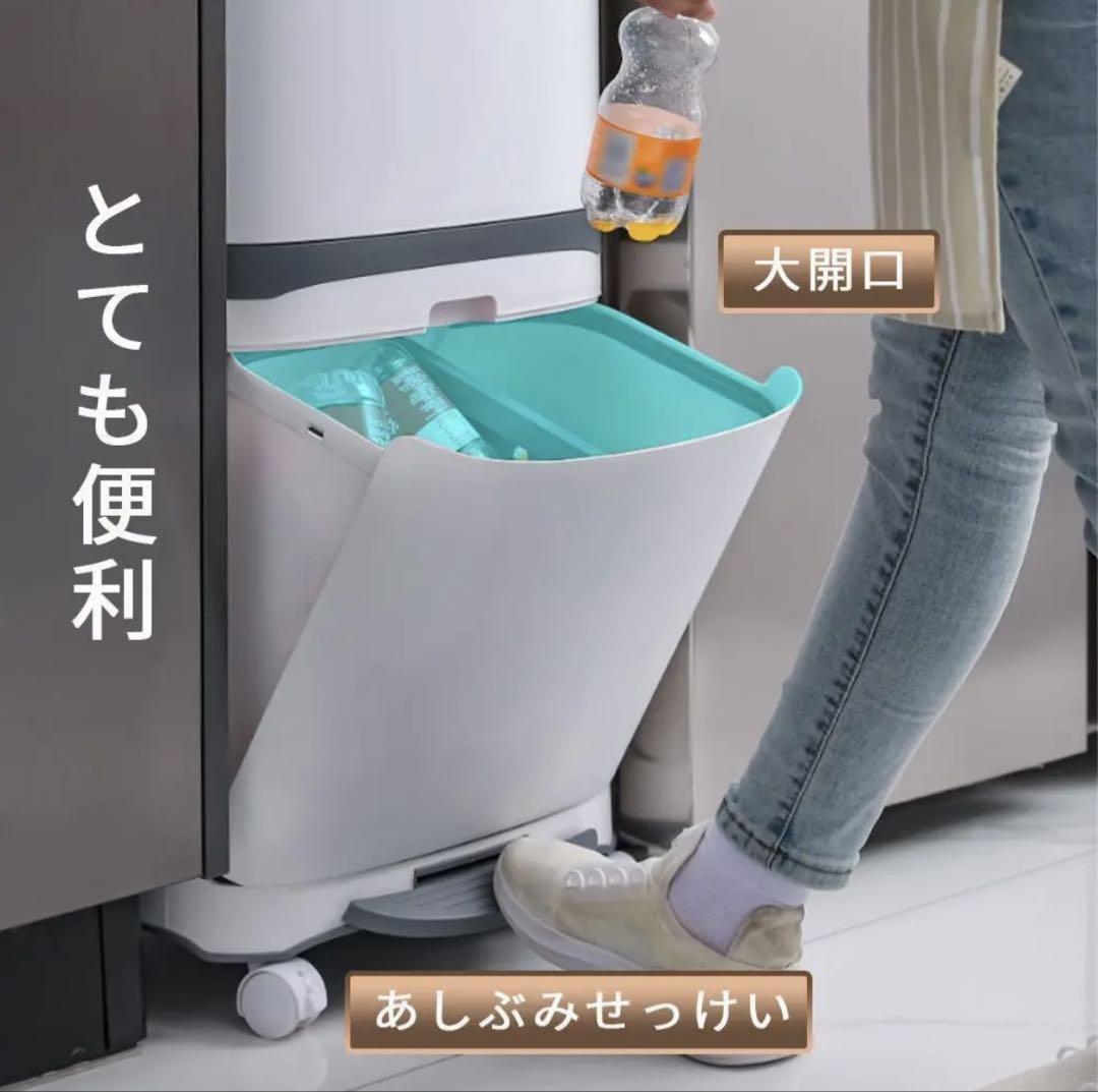 ゴミ箱　おしゃれ 分別ごみ箱 分別2段 省スペース 45リットル 大容量