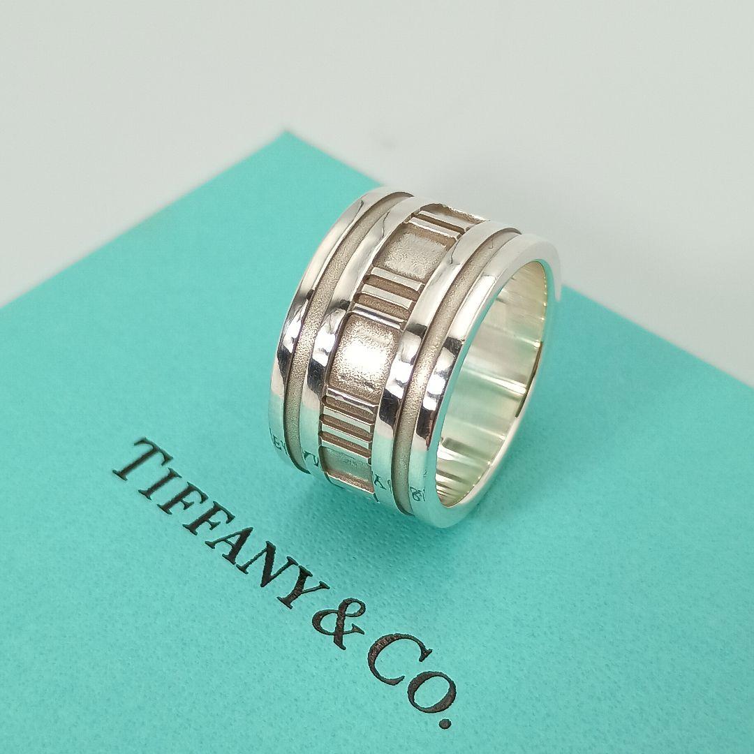 美品TIFFANY&Co ティファニー アトラスリング 14号 ワイド シルバー