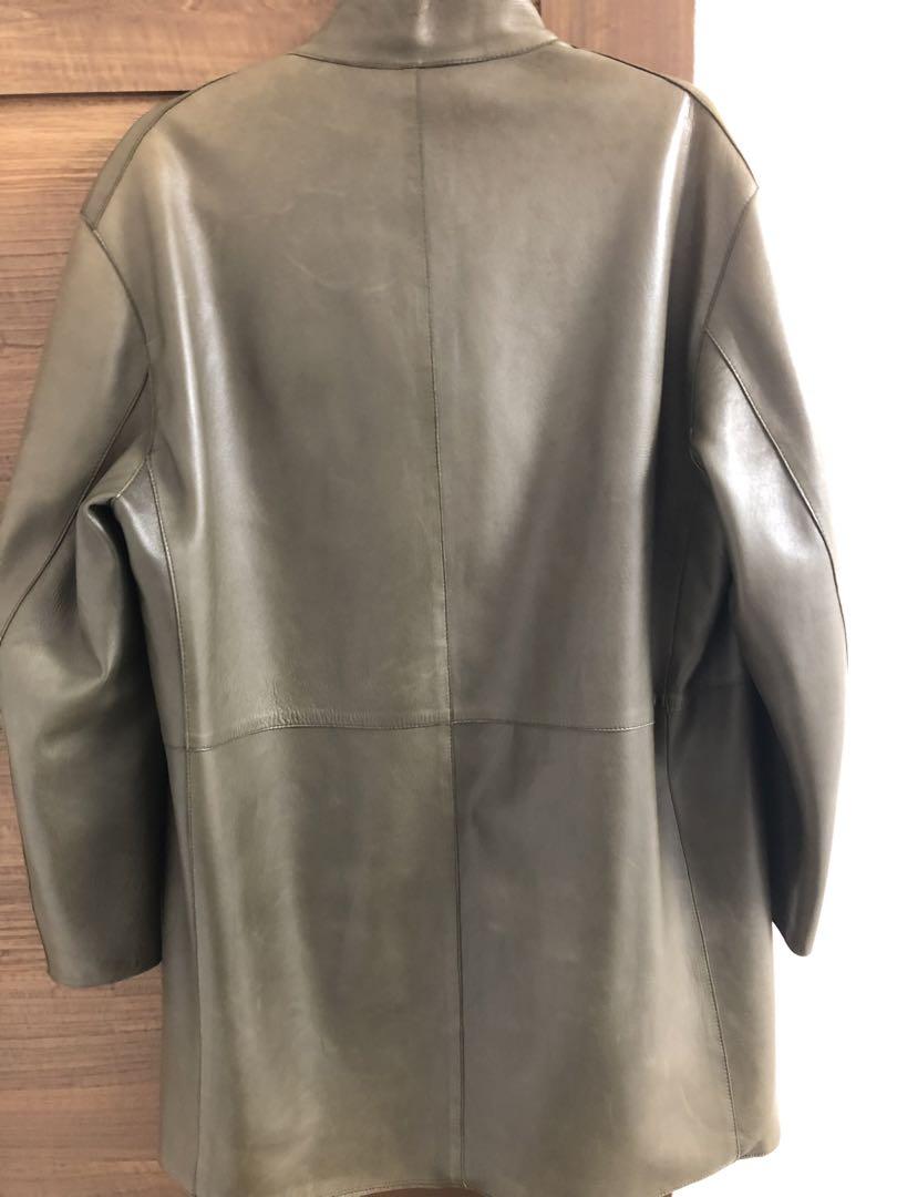 レクレルール　パリ　レザーコート　ジャケット　カーキ　46 肩幅48 着丈85