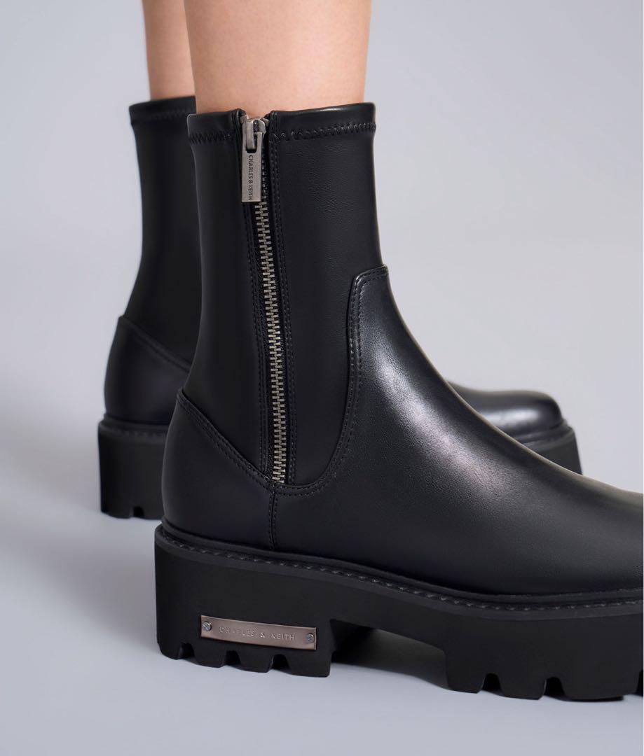 CHARLES&KEITH サイドジップアンクルブーツ