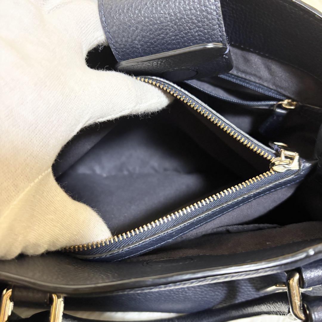 ✨美品✨ 人気 コーチ ハンドバッグ ショルダーバッグ 2way ネイビー 袋付