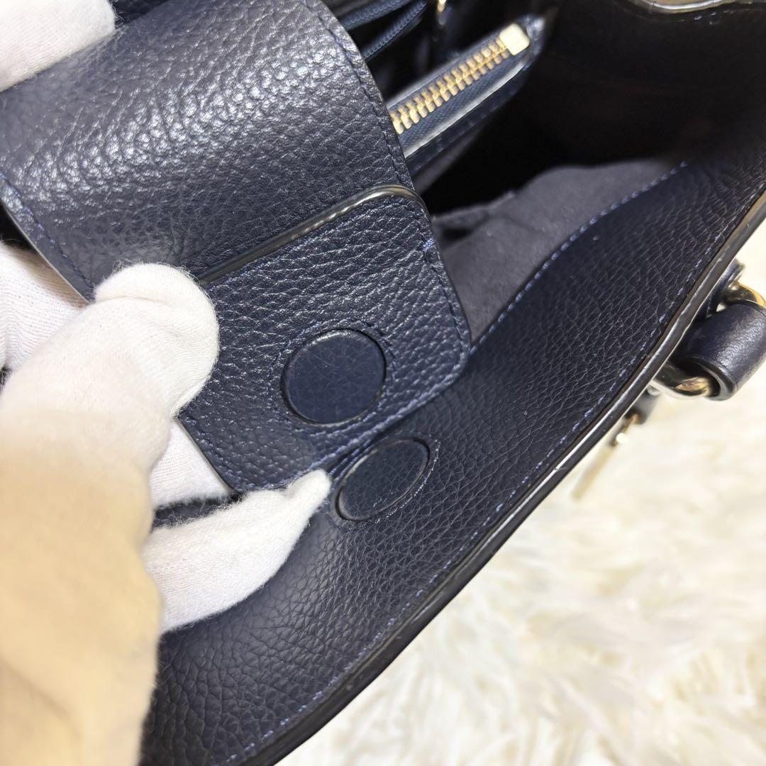✨美品✨ 人気 コーチ ハンドバッグ ショルダーバッグ 2way ネイビー 袋付