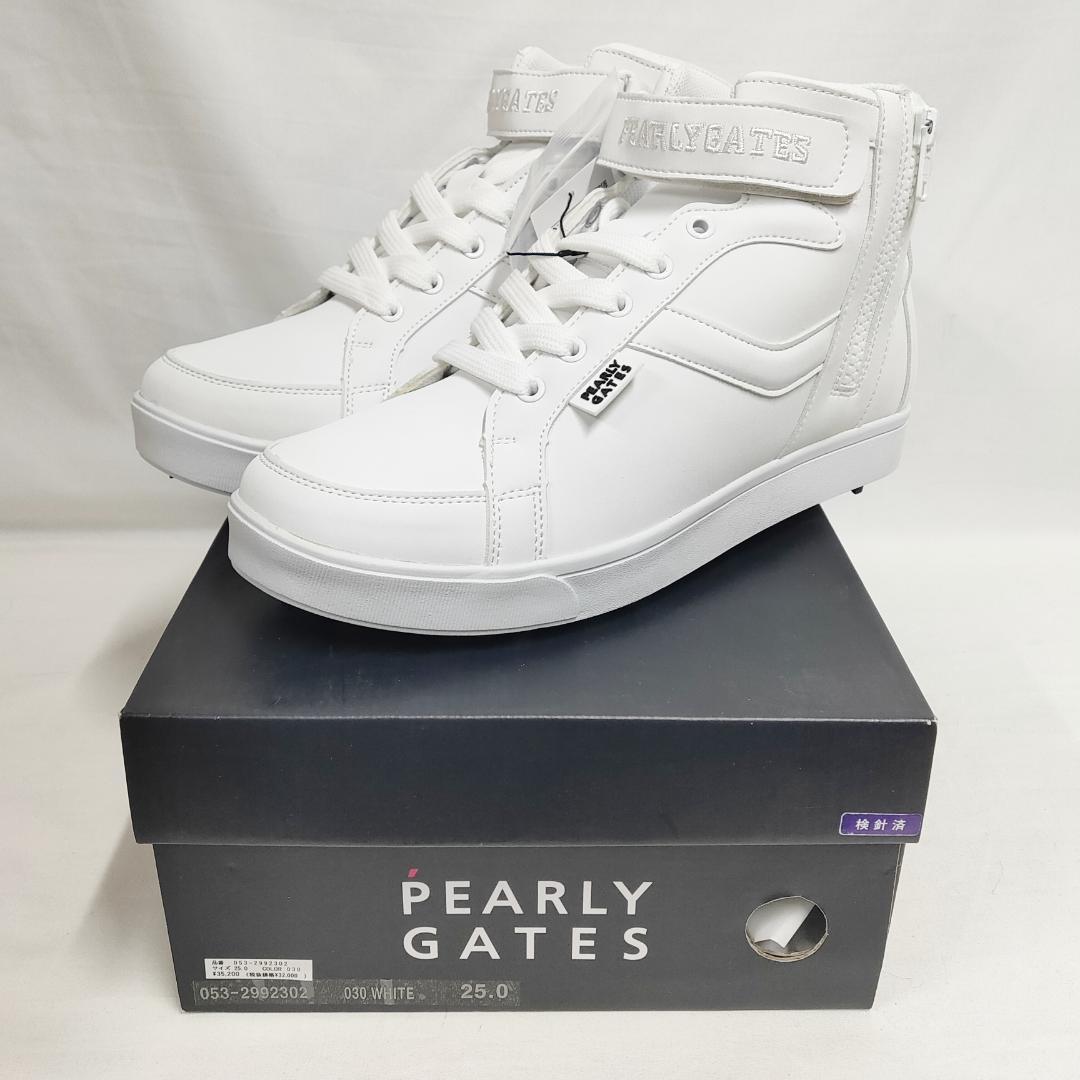 ○★新品 未使用 PEARLY GATES ミドルカットスパイク 定番シューズ