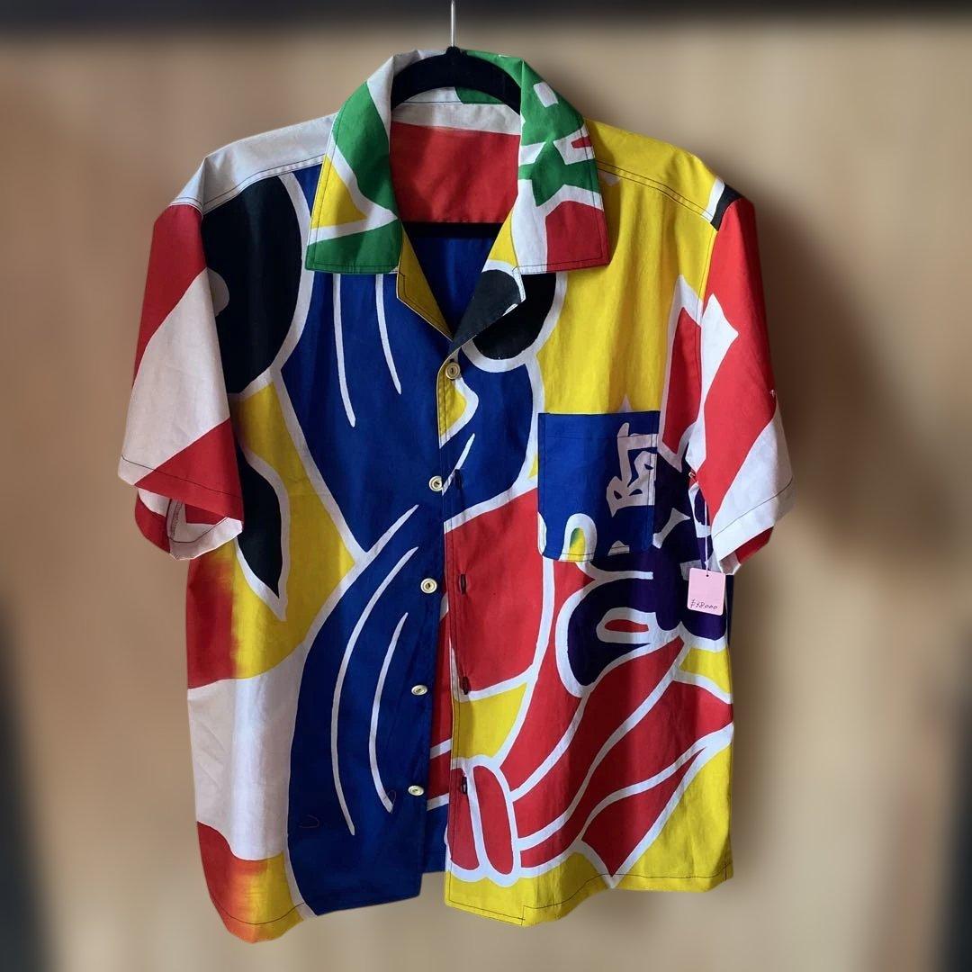 MENSアロハシャツ 半袖　大漁旗　日本製