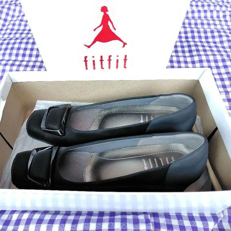 【未使用】fitfit フィットフィット／撥水バックルバレエシューズ