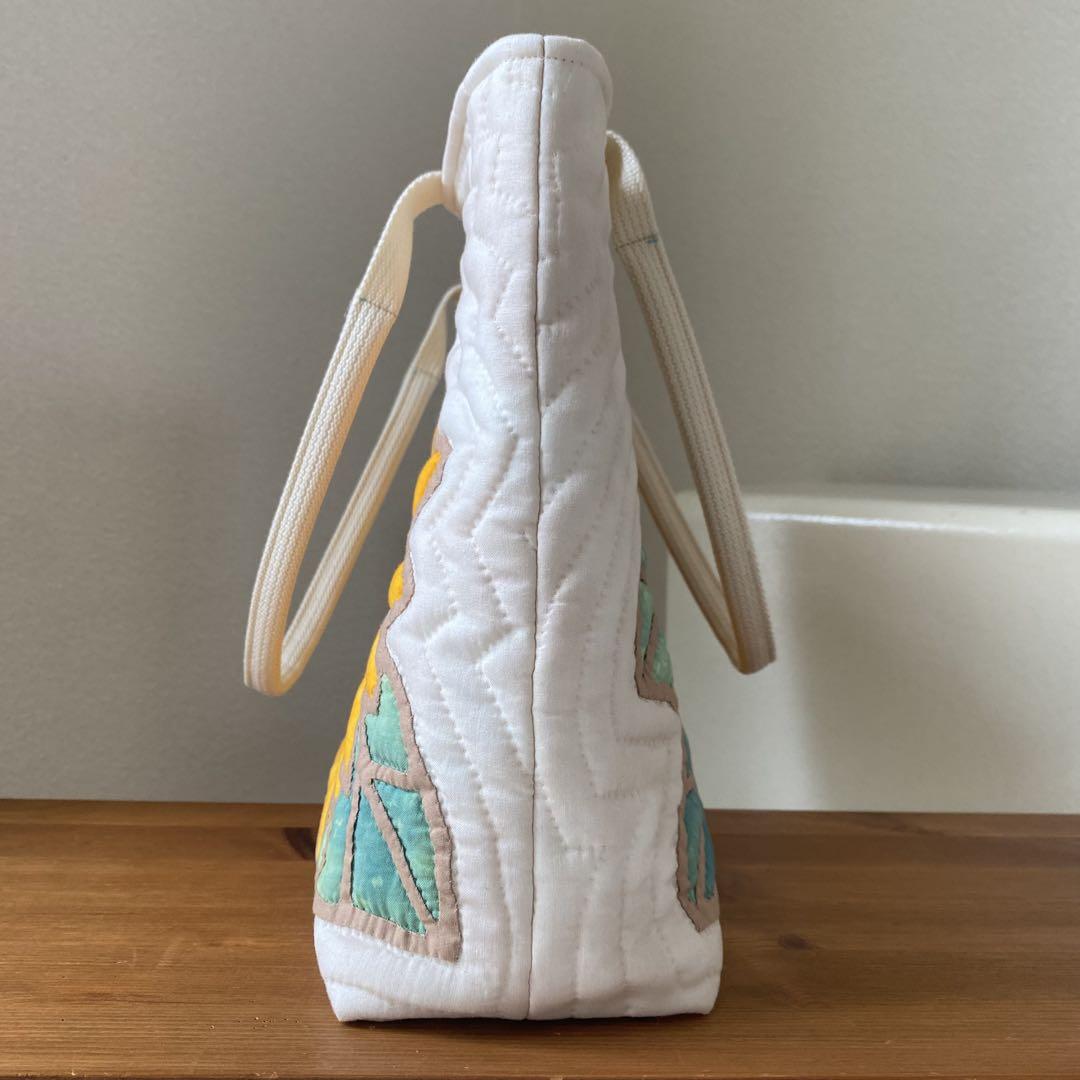 ハワイアンキルト ハンドメイド ひまわりトートバッグ