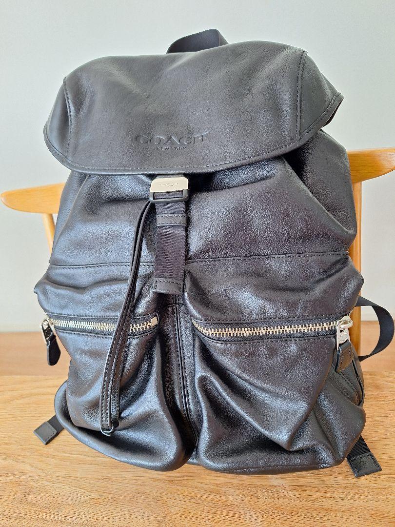 【美品】COACH コーチ リュック バックパック スムースレザー ブラック