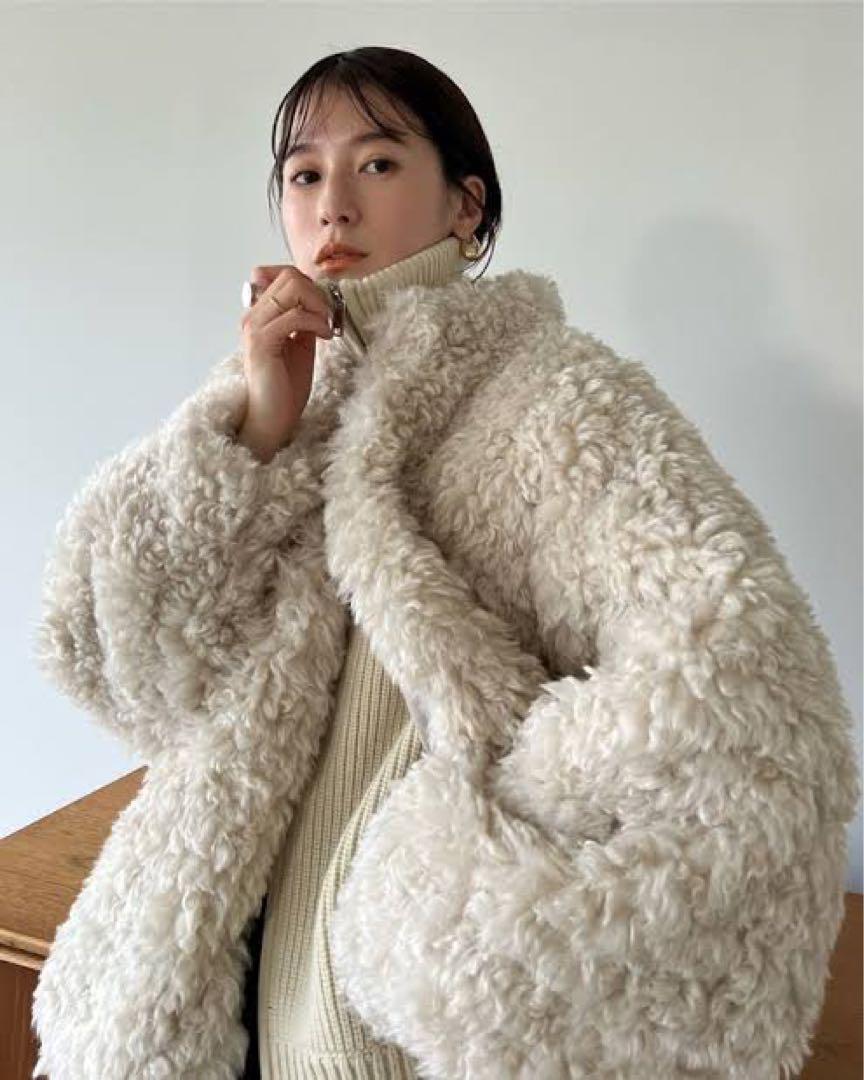 田中みな実コラボ CURL FUR SHORT COAT CLANE - 新品 田中みな実×CLANE CURL FUR SHORT COATの通販 by