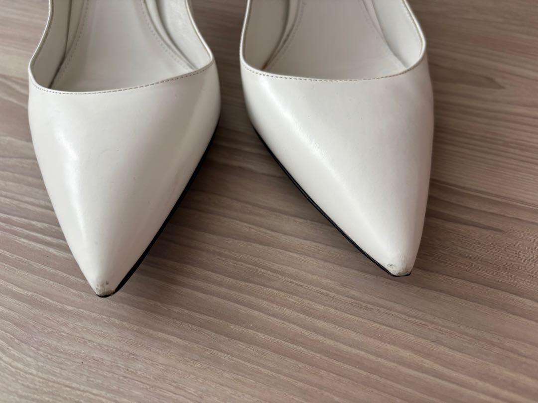 プラダ　約６cmヒールパンプス　ホワイト　size３８（約24.5cm）