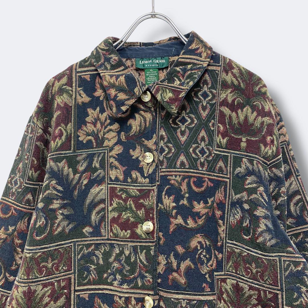 3点¥10,000 ビンテージ 古着 卸 レトロ 80's 総柄ラグジャケット