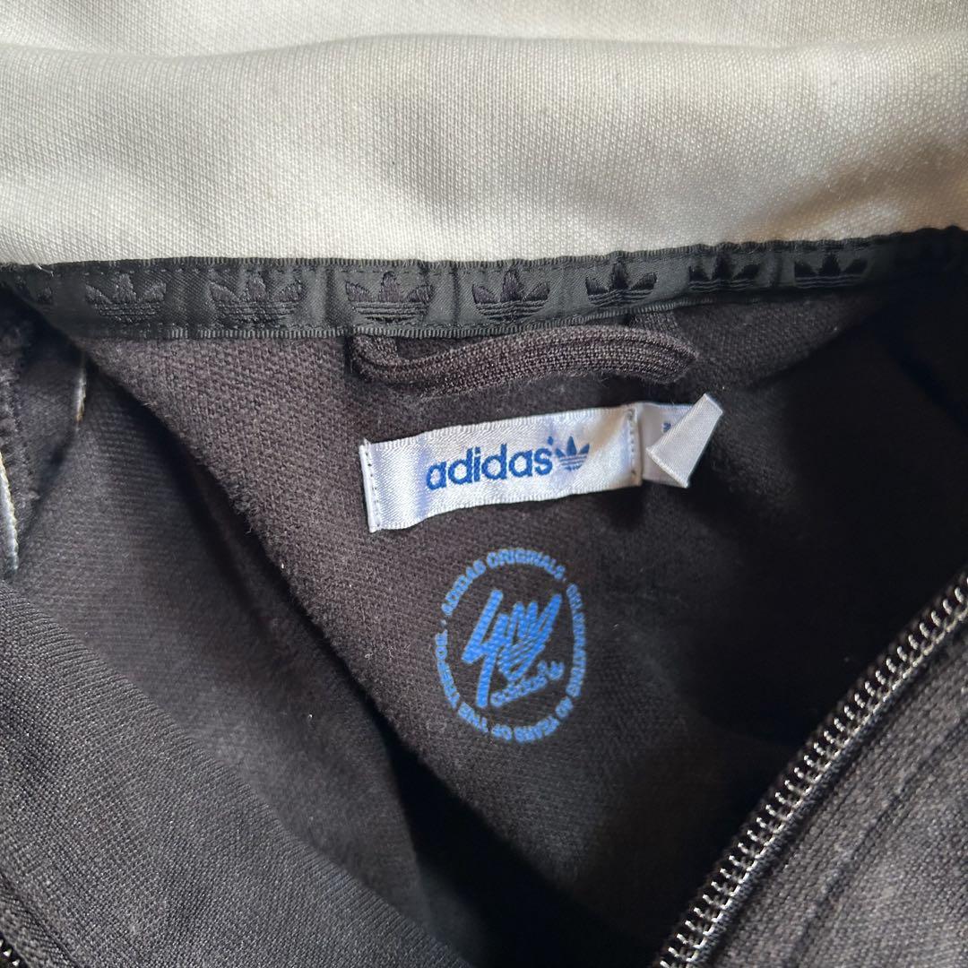archive adidas track jacket black white