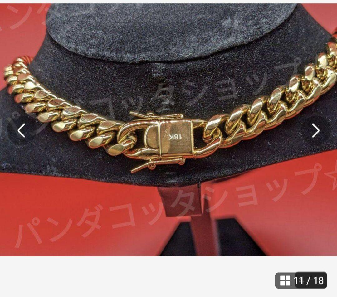 【60cm】【50cm】【10mm】【18K刻印あり】【Miami Cuban】