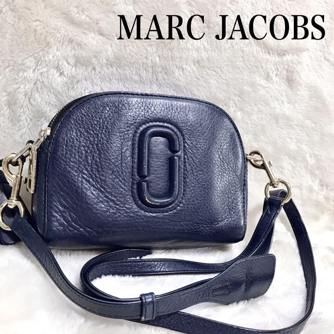 いラインアップ MARC JACOBS オールレザー ハーフムーン ショルダーバッグ ロゴ バッグ
