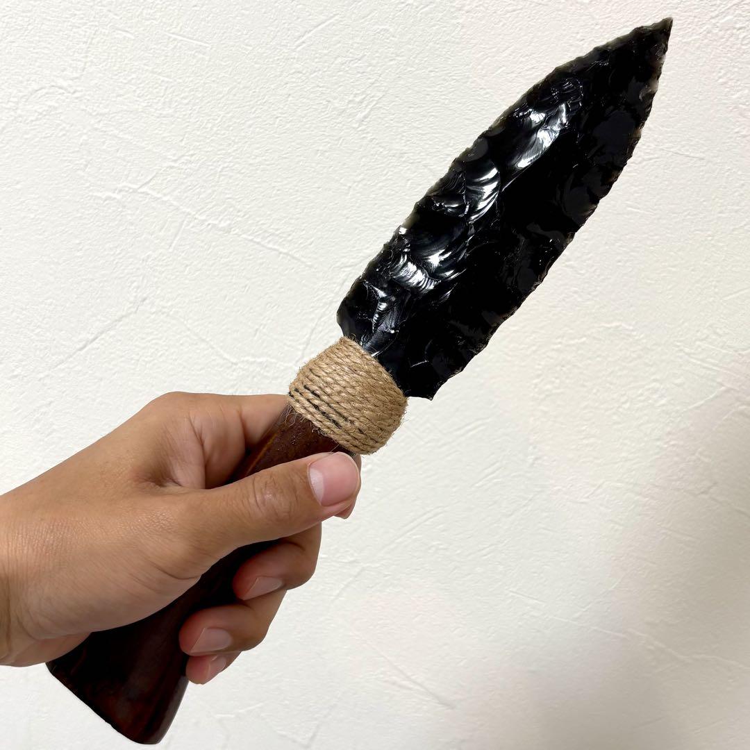 黒曜石 ナイフ オブシディアン 石器 天然石 放置 アウトドア キャンプ 魔除け 黒曜石 ナイフ オブシディアン 石器 天然石 放置 アウトドア