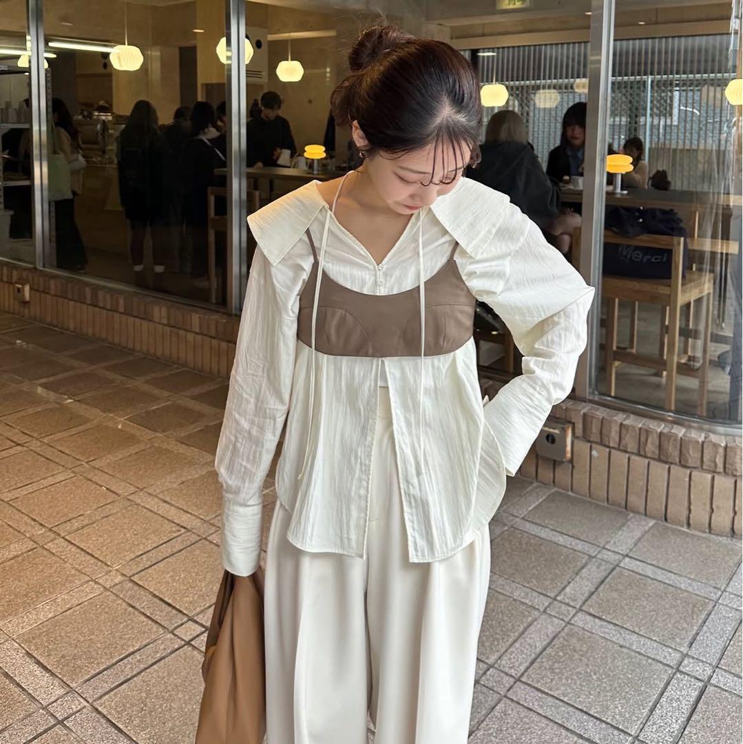 【新品】CAPRICIEUX LE'MAGE ビスチェ付BIG襟シャツ